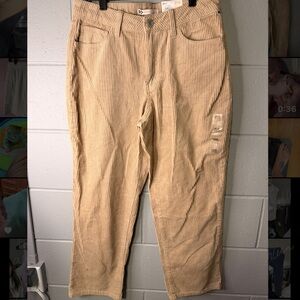 NWT Light Brown High Rise Straight Corduroy Pants Size 13/31W
